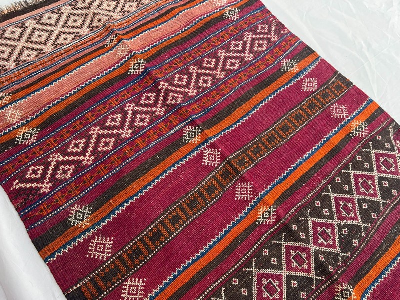 3.5 X 8 ft Vintage Stunning Full Embroidery Tribal Maldari Sistan Soumak Runner gallery
