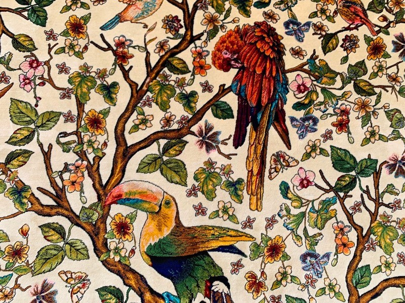New Pictorial Rug Hi Qaulity Power Loomed Tree of Life Silk Carpet 3x5 ft gallery
