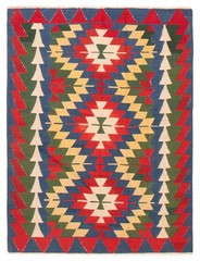 Vintage Hand Woven Area Rug 6’2″ x 8’1″ Traditional Wool Oriental Carpet