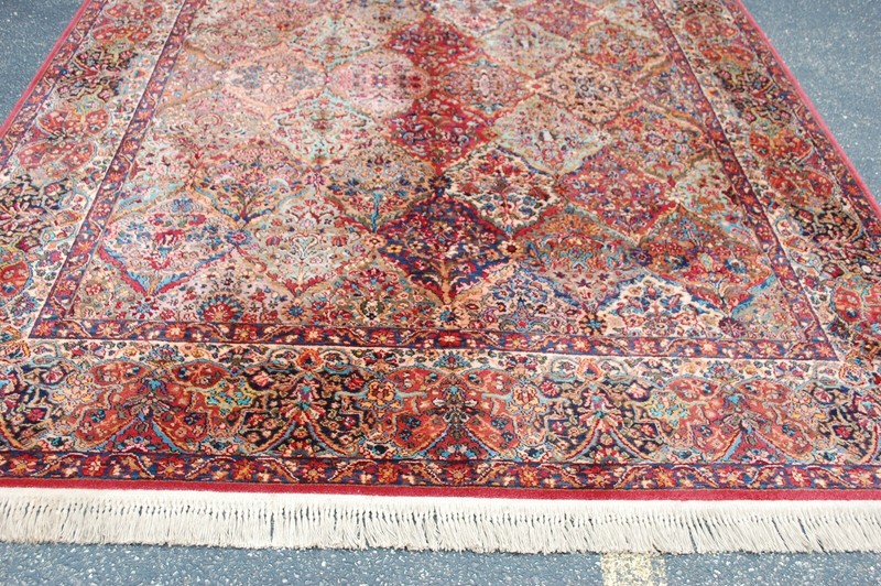 ANTIQUE EARLY KARASTAN KIRMAN MULTI_COLOR PANEL PATTERN#717 RUG CARPET 8.8 X10.6 gallery