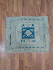 Antique Beige Rug Square Vintage Beige Blue Tribal Decor Rug Free Shipping Rug