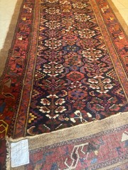 ANTIQUE RUUNER. HANDMADE ANTIQUE RUG. CARPET 17X3.9
