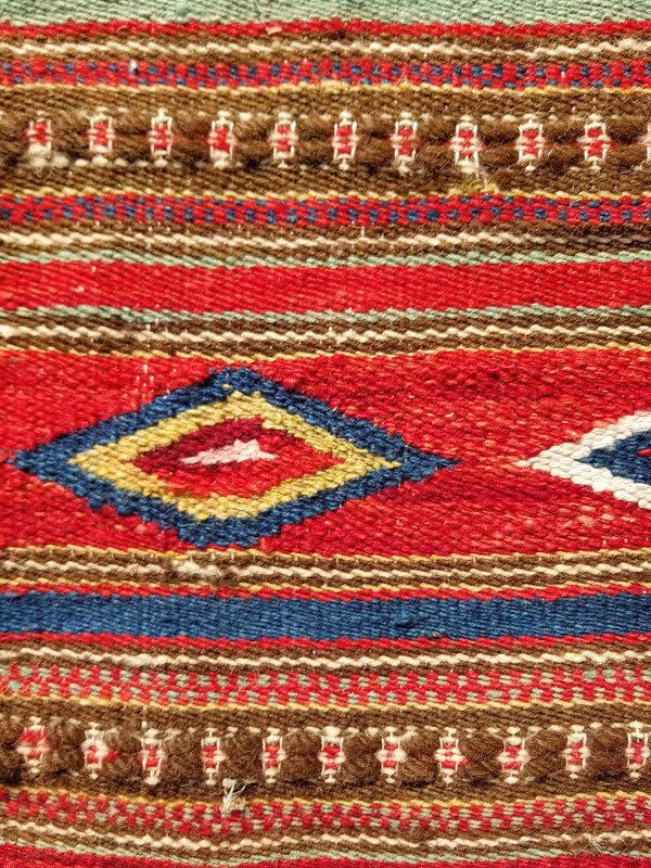 Vintage Traditional Handmade Tunisian Wool Multicolor Kilim 117x60cm gallery