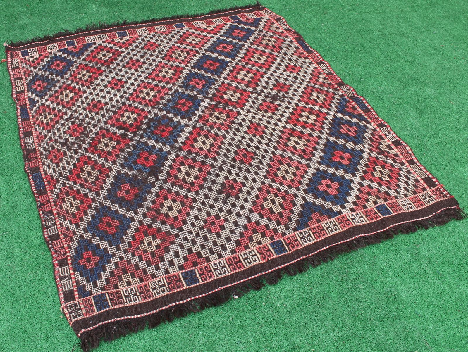 Turkish Kilim Rug 58''x73'' Handwoven Adana Cicim Kilim 150x186cm Primitive Rug gallery