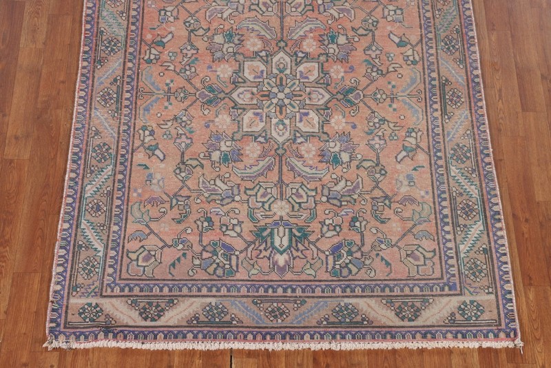 Vintage Wool Coral Rust Living Room Rug 5x13 Traditional Hand-knotted Carpet gallery