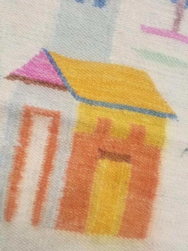 Fine Vintage Traditional Hand Made Oriental Wool Multicolor Kilim 140x68cm gallery