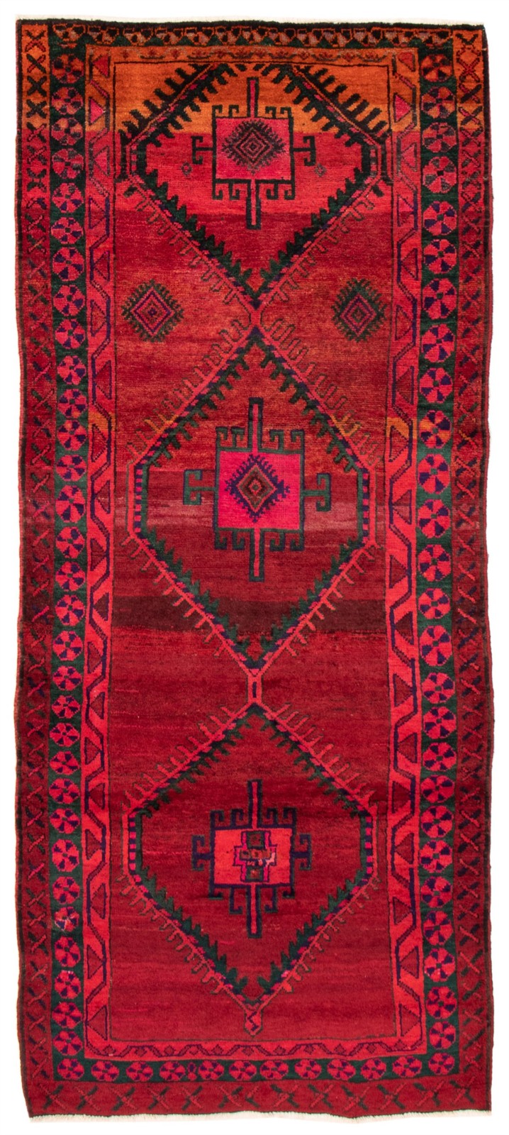 Vintage 4'7" x 11'2" Traditional Hand Knotted Vegetable Dye Wool Area Rug gallery