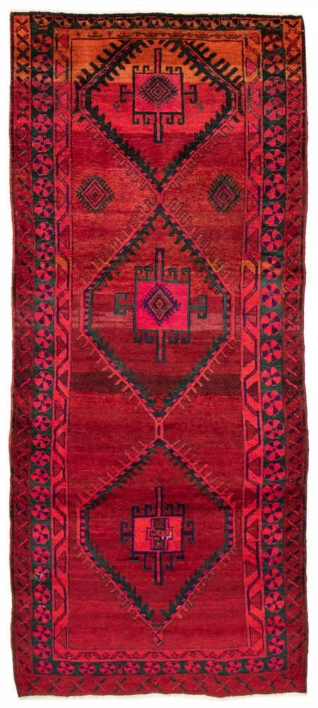 Vintage 4'7" x 11'2" Traditional Hand Knotted Vegetable Dye Wool Area Rug