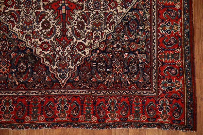 Vegetable Dye Bibikabad Hand-made Antique Rug 5x7 Hand-knotted Ivory Wool Carpet gallery