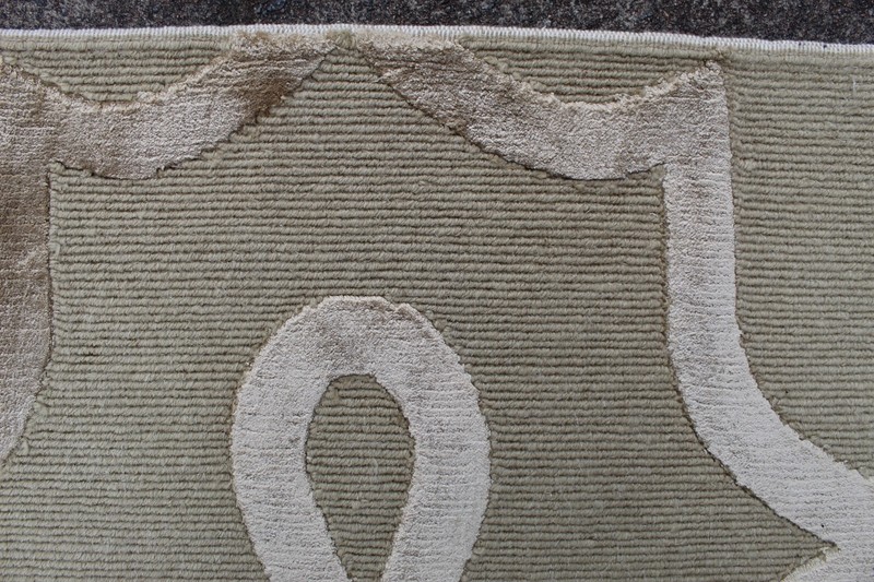 Vintage Traditional Hand Made Oriental Contemporary Wool Silk Grey Rug 61x61cm gallery