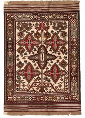 Vintage Traditional Hand-Knotted Area Rug 4’1″ x 6’0″ Oriental Wool Carpet