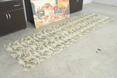 3×10 Turkish Antique Runner Rug Anatolian Hand-Knotted Vintage Oushak Carpet,145