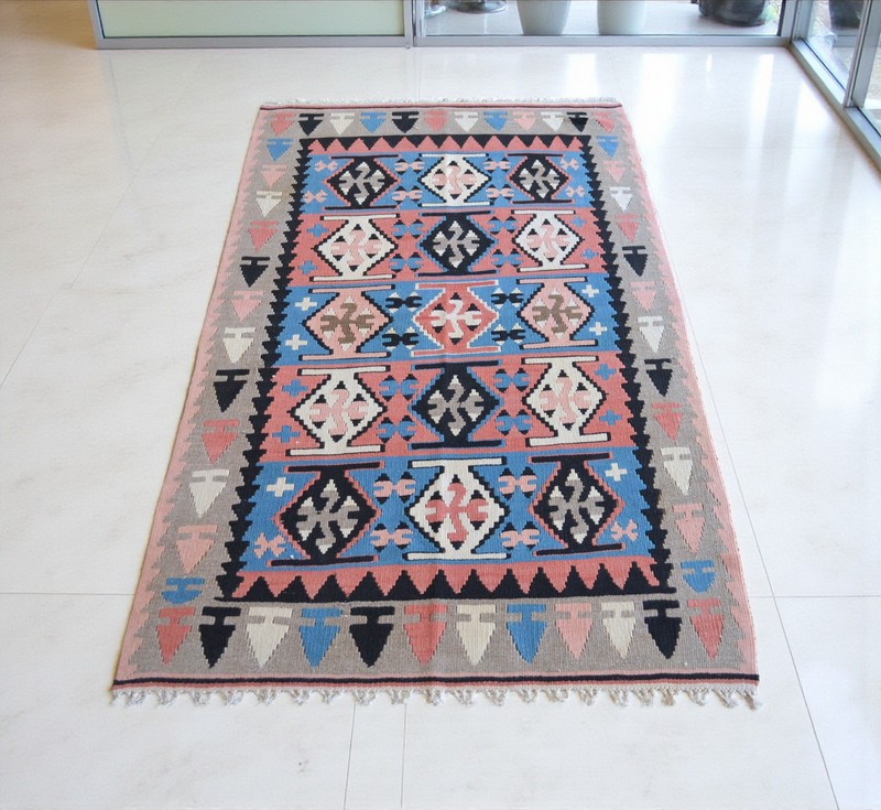 3x6 ft Rug OUSHAK RUG Hand Woven Vintage Turkish Kilim Rug Flat Weave Area Rug gallery