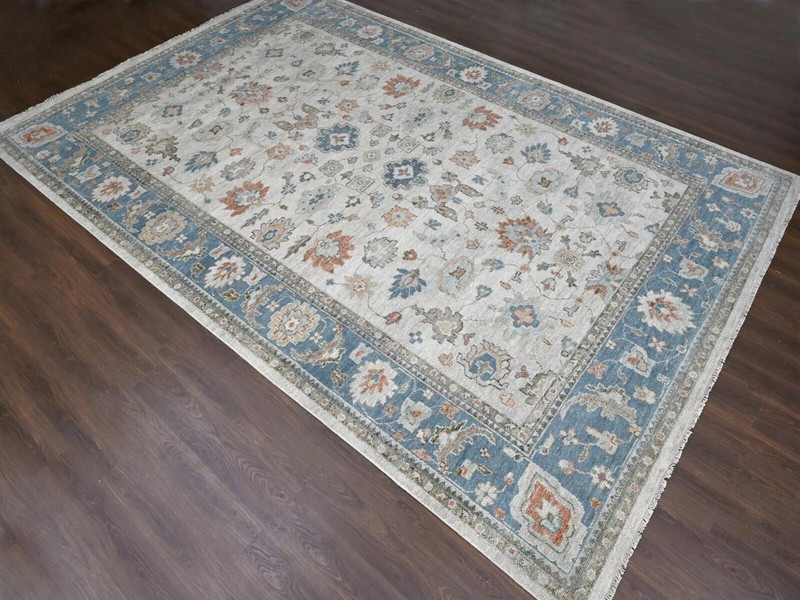 12' x 17'9" Rare, Exquisite Original Oushak Collection Angora, Gray Color Rug gallery