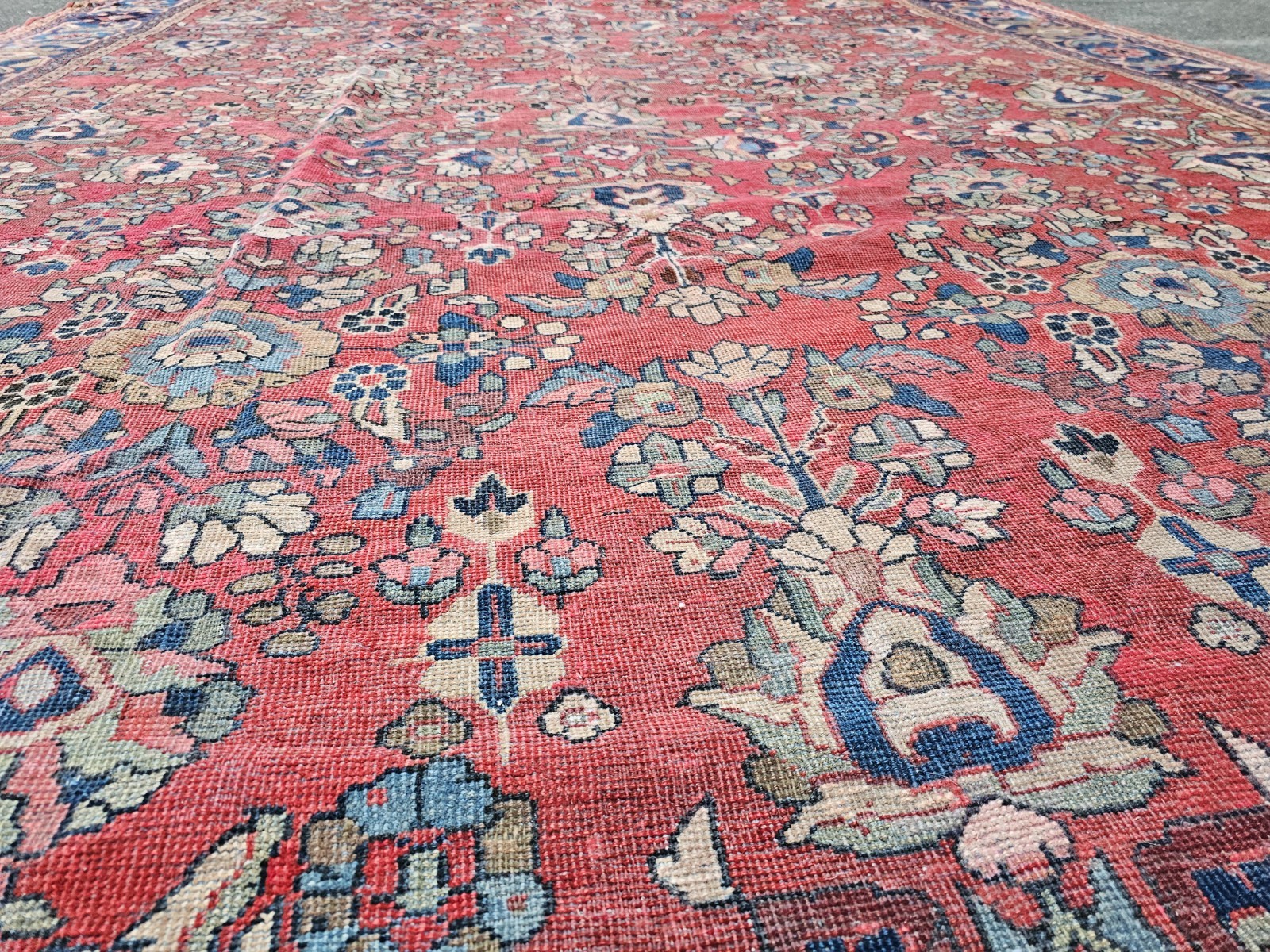 10.4 x 16.9 VEG DYE ANTIQUE SERAPI QUALITY CAUCASIAN VINTAGE HERIZ USHAK gallery