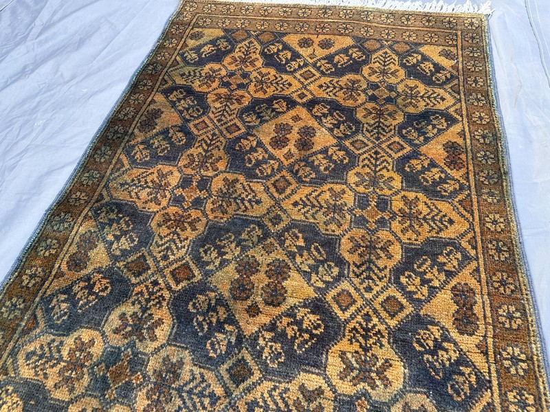 Vintage Turkmen Bukhara Rug 2'7x4'1 Ft Tribal Wool Geometric Faded Oriental Rug gallery