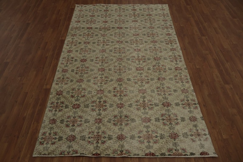 Anatolian Turkish Area Rug 6x10 Ft Hand-Knotted Floral Wool Oriental Carpet gallery