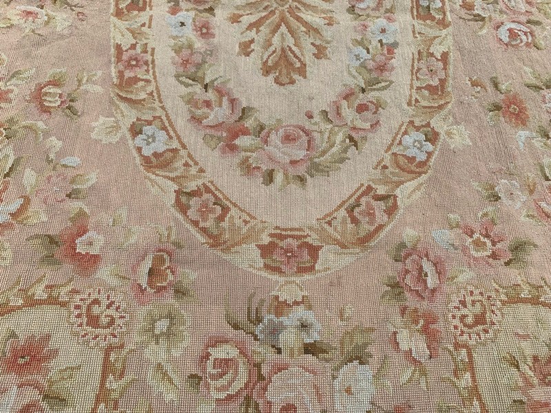Vintage Aubusson Rug: Hand-woven Chain Stitch Carpet, Home Decor 4x6 ft gallery