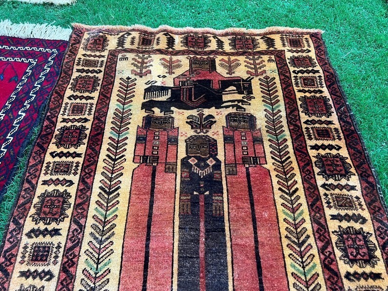 COLLECTORS' ITEM Vintage Stunning Horse Ride Portrait Tribal Wall Hanging Carpet gallery