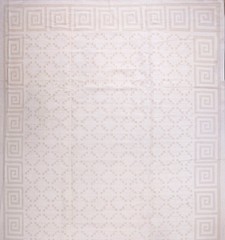 13X28 Vintage Indian Dhurries Beige Wool Area Rug 1960