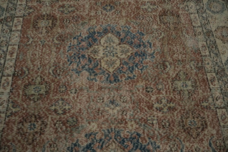 Handcrafted Anatolian Area Rug 6x10 Ft Geometric Carpet with Charming Distressed gallery