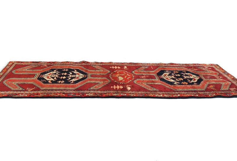 Handmade Pictorial Design Wool Oriental Runner Rug Hallway Carpet 3'6X10'5 ft gallery
