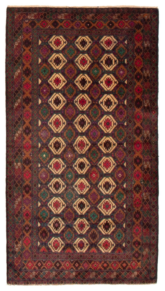 Vintage 3'7" x 6'4" Traditional Hand Knotted Vegetable Dye Wool Area Rug