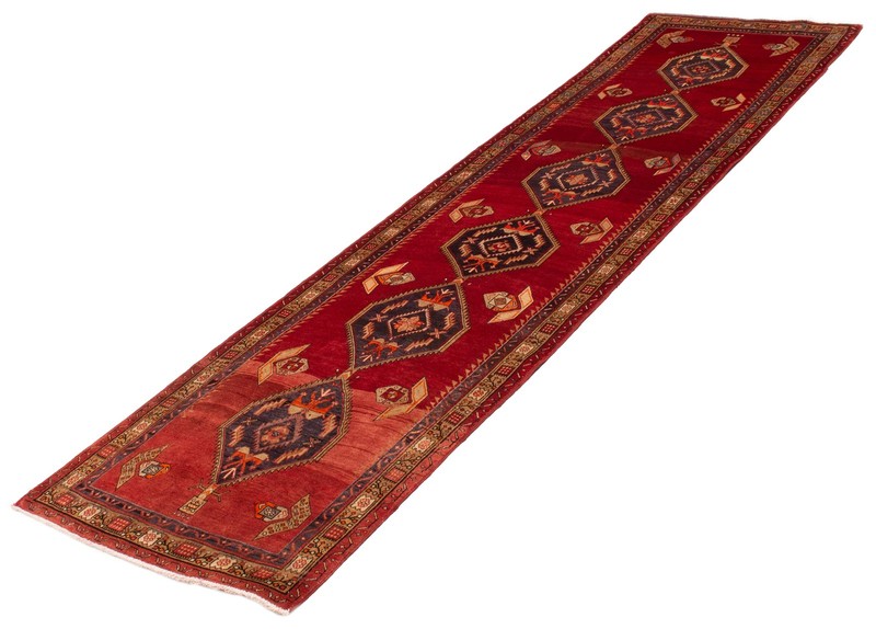 3'5" x 13'0" Vintage Hand-knotted Runner Rug Traditional Oriental Wool Carpet gallery