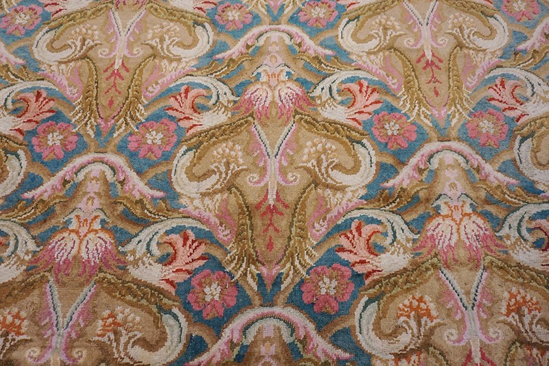 14'x16' Antique Wool Hand Knotted Pile Blue 1750s Rug gallery
