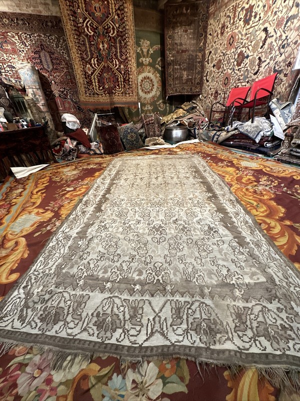 Auth: 19th C Antique Besserabian Kilim Ottoman Natural Goats Wool 6x11 gallery