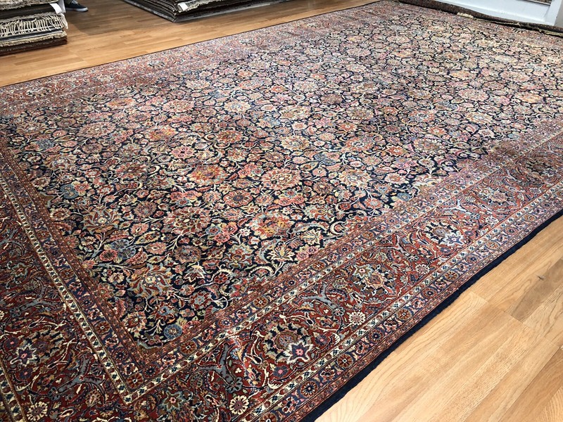 Dashing Dabir - 1920s Antique Oriental Rug - Floral Carpet - 10.5 x 17.1 ft gallery
