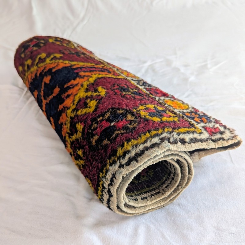 Vintage Tribal Rug Boho Baluchi Hand-Knotted Wool Prayer Rug 19" x 48" Runner gallery