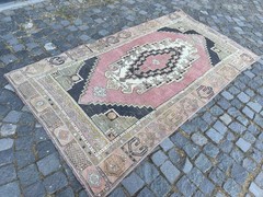 Home Decor Rug, Turkish Vintage Rug, Boho Decor Rug, 4,1 x 7,5 ft