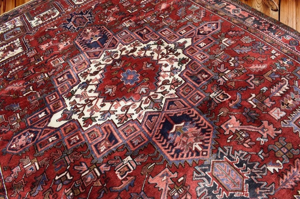 7'11 x 11'10 Semi Antique Caucasian Vintage Heris Handmade Wool Area Rug 8 x 12