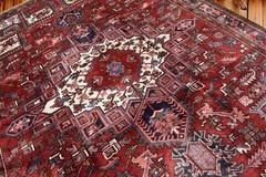 7’11 x 11’10 Semi Antique Caucasian Vintage Heris Handmade Wool Area Rug 8 x 12