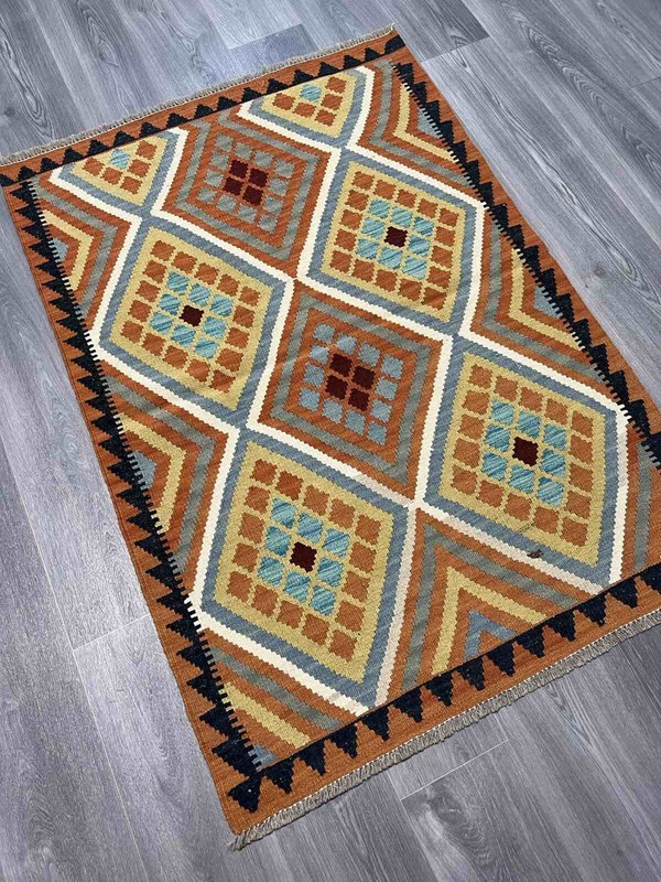 Vintage Kilim Traditional Hand Made Oriental Wool Kilim 5ftx3.2ft 147cmx102cm gallery