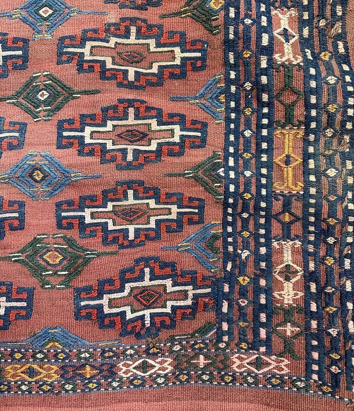 OLD TURKOMAN YOMUD CHUVAL SOUMAC RUG gallery