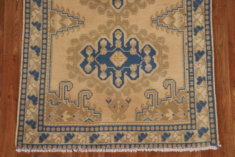 Geometric Ardebil 10 ft. Runner Vintage Rug Wool Hand-knotted 3x10 gallery