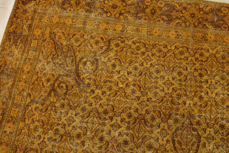 Vintage Mood Rug 7’8” x 10’4” Orange Wool Overdyed Hand-Knotted Oriental Carpet gallery