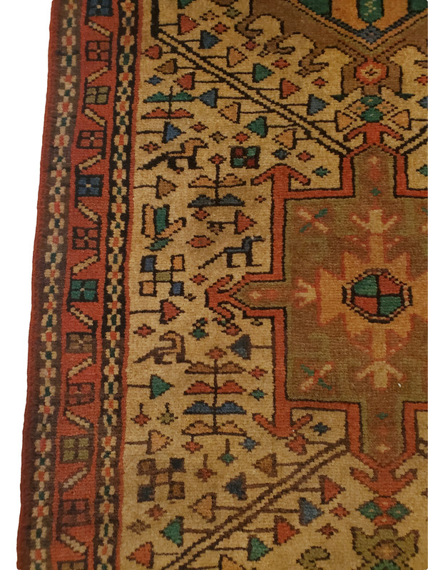 Rustic Karajeh Runner, Beige Multi-Medallion Sun Motif - 3'2" x 10'9" gallery