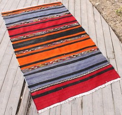 Turkish Kilim Rug 36”x56” Hand Woven Sivas Cicim Kilim 92x145cm Primitive Rug