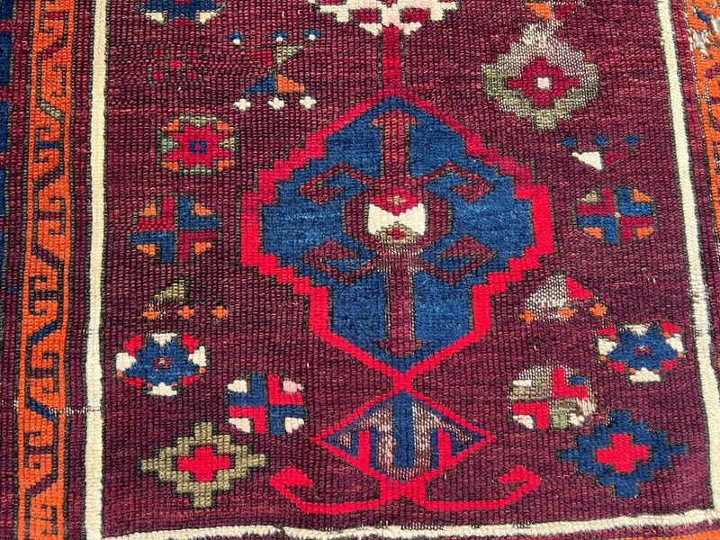 3'1 x 4 ft Antique Turkish Hand Knotted Prayer Rug Tribal Geometric Wool Carpet gallery