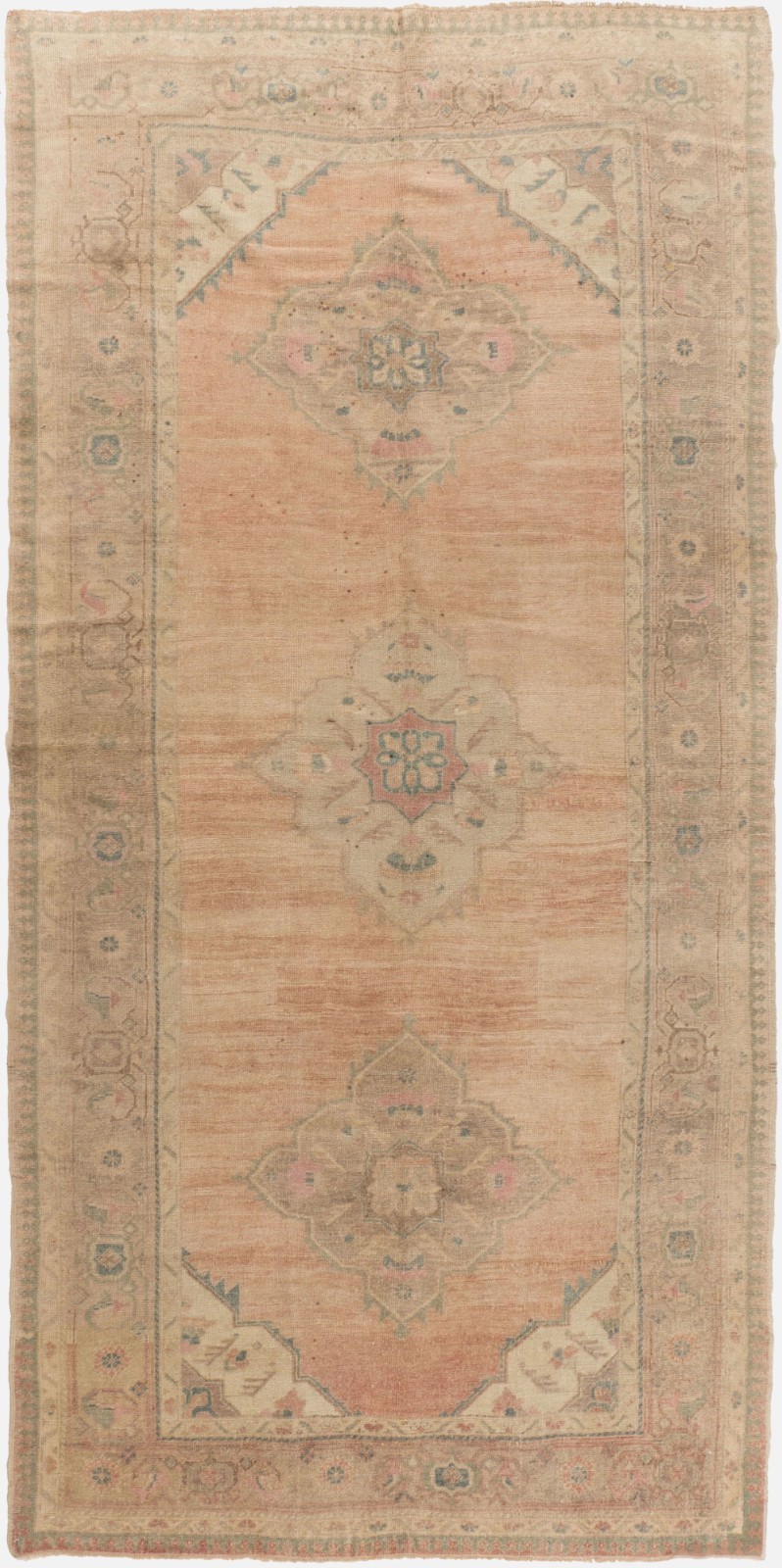 Vintage Turkish Oushak Runner Rug 5'3 X 10'11 E25089 gallery