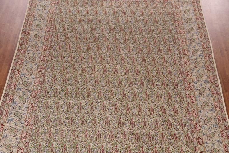 Vegetable Dye Signed Mood Ivory Wool Hand-knotted Dining Room Area Rug 10x13 gallery
