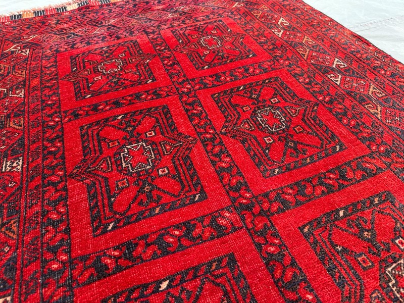 3'2x6'8 ft Antique Turkmen Ersari Rug Hand Knotted Low Pile Tribal Wool Carpet gallery