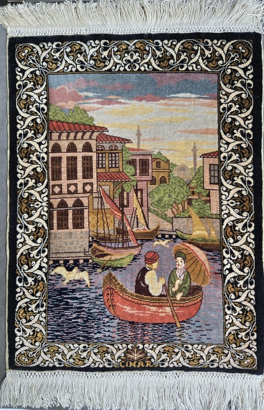 Extra Fine 100% Silk Turkish Hereke Cinar Rug gallery