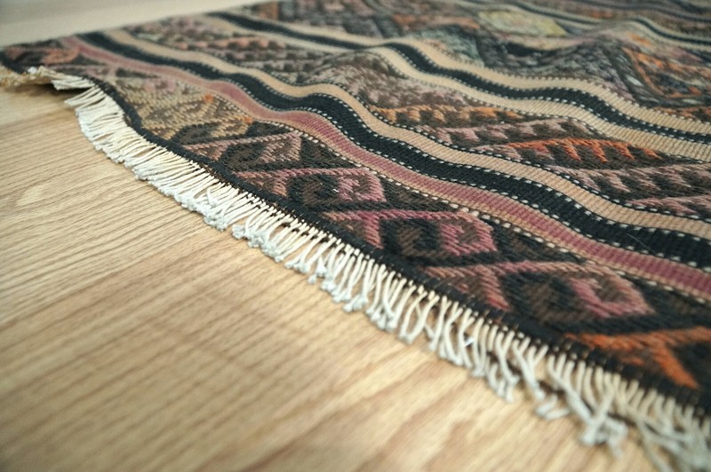 Dark Kilim Runner, Turkish Kilim Runner, Farmhouse runner, 2.17x9.15 ft. H-2635 gallery