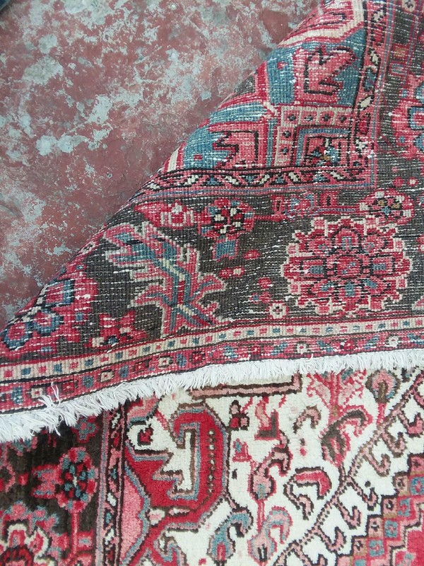 SUPERB Oriental Antique Serapi Heriz Hand knotted full pile 13' by10' gallery