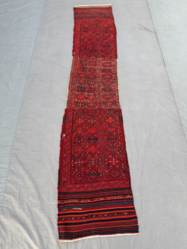 Antique Afghan Sumak Kilim Runner Rug tribal Wool entryway rare Runner gallery