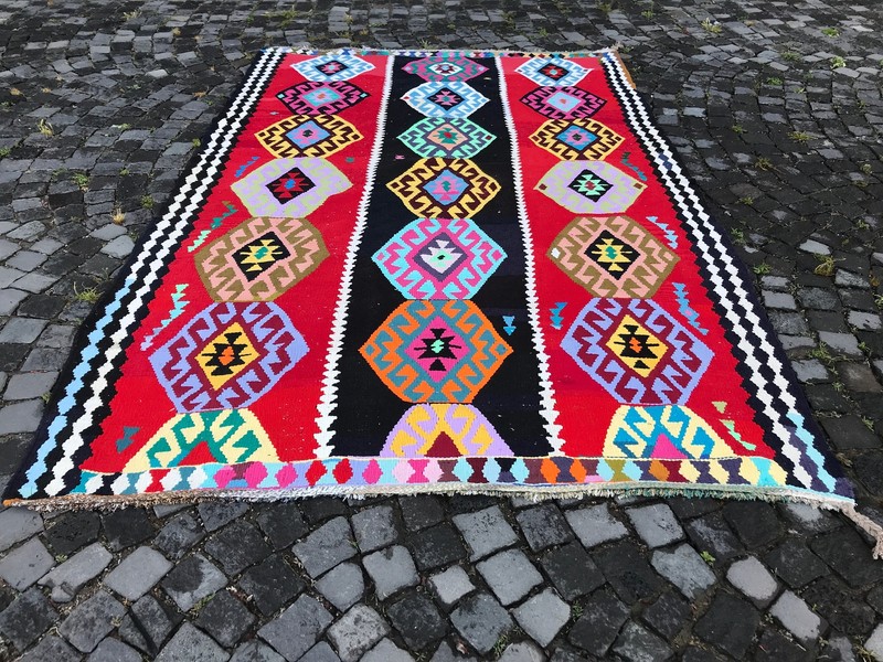 Turkish Antique rug Bohemian Area rug Oushak rug Vintage Rug Handmade Wool rug gallery